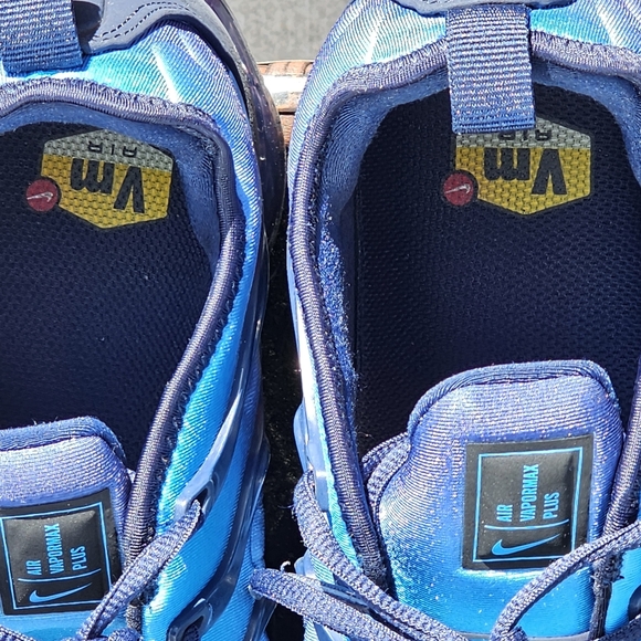 Nike Air Vapormax Plus Obsidian/Obsidian-Photo Blue (924453 401) Size 11 - Picture 6 of 9